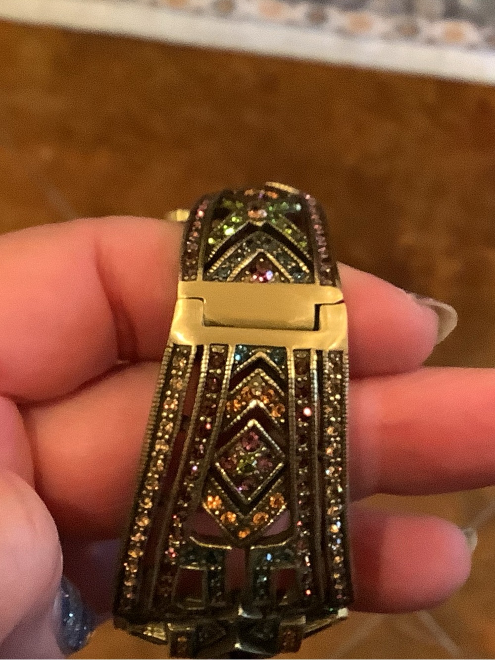 Heidi Daus Spectacular Multicolor Swarovski Crystal Art Deco Bracelet. NIB - Picture 8 of 9